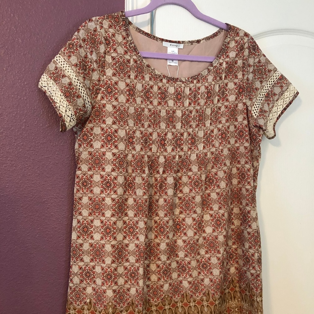 Esley Pleated Front Sheath Dress